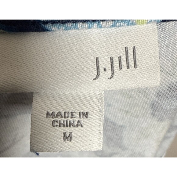 J. Jill Skirt Blue Floral Cotton Modal Pull On Casual Career Women's Size Medium - Picture 5 of 11